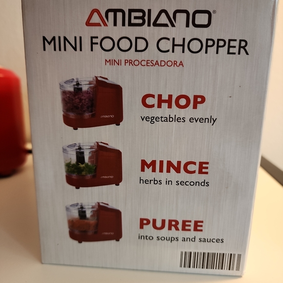 Ambiano Mini Food Chopper 100w 1.5 Cup Capacity, Red. Model GMC006. - Picture 5 of 9